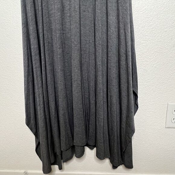 Soft Surroundings 1X Dress Grey Sharkbite Dolman MIDI V-neck 3/4 Sleeve o7 - Picture 6 of 8